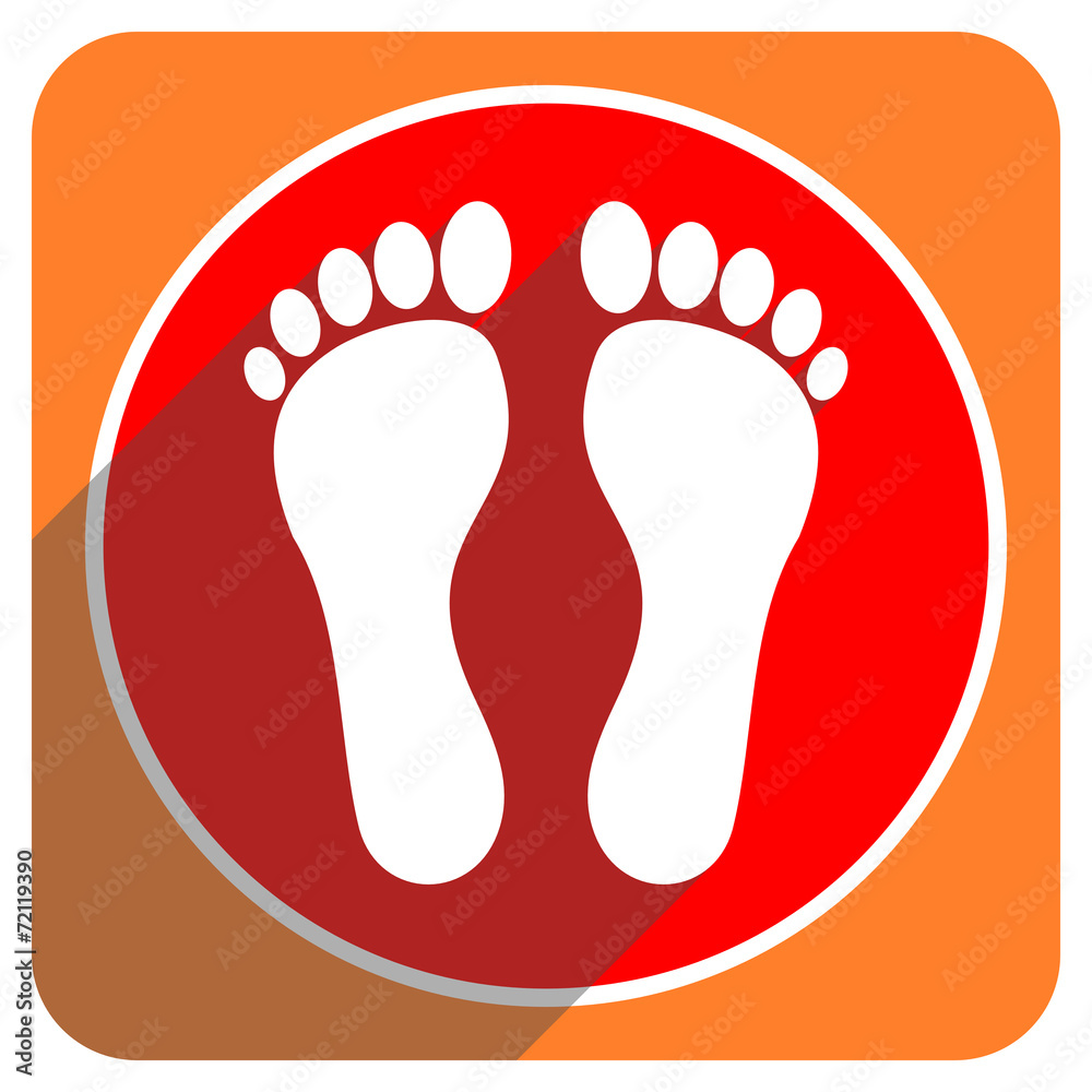 foot red flat icon isolated foot red flat icon isolated