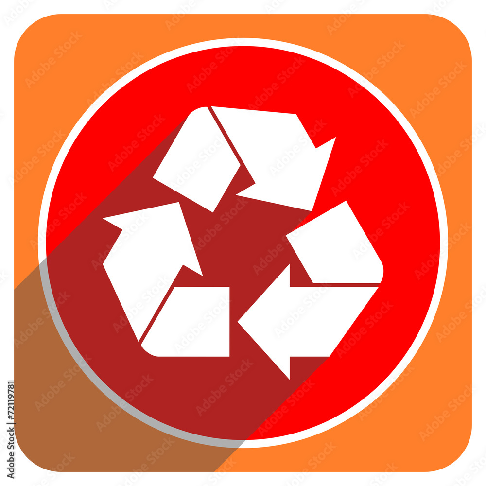 recycle red flat icon isolated recycle red flat icon isolated