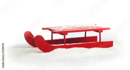 Wooden red sled photo