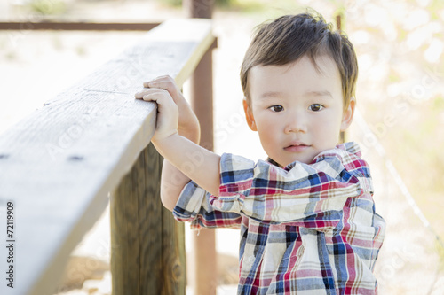 Mixed Race Young Boy Having...