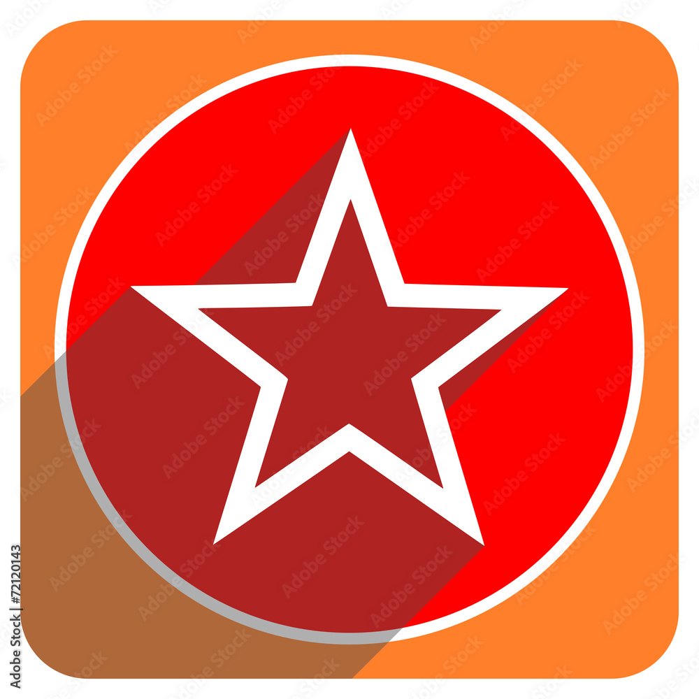 star red flat icon isolated