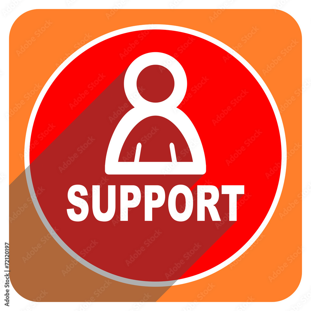 support red flat icon isolated