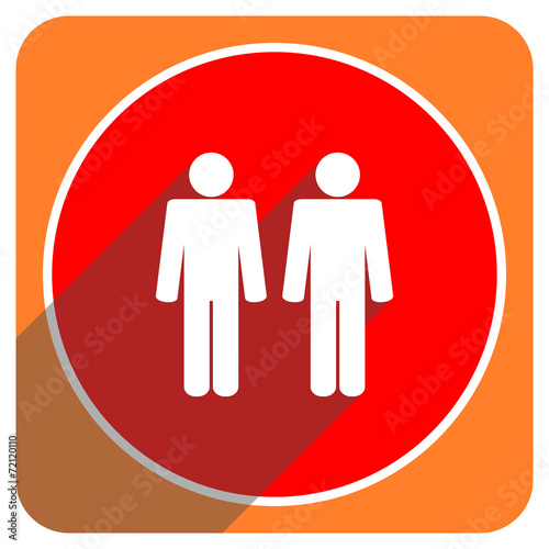 couple red flat icon isolated