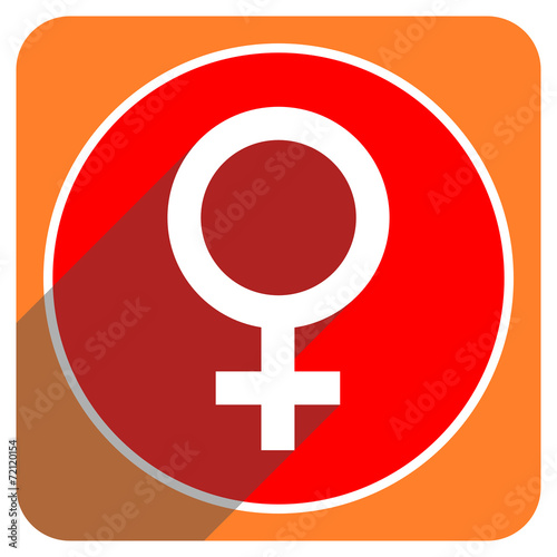 female red flat icon isolated