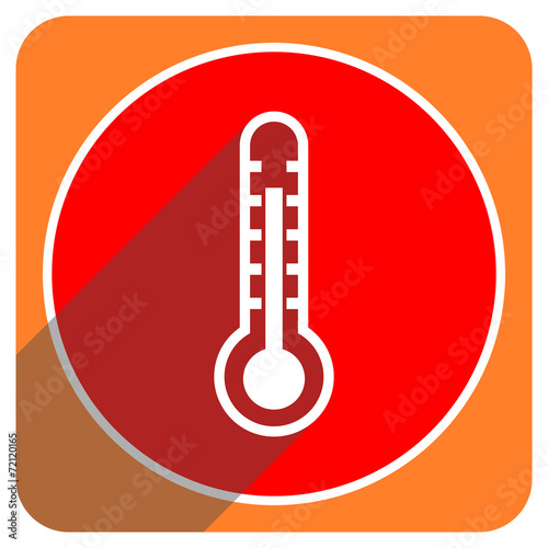 thermometer red flat icon isolated