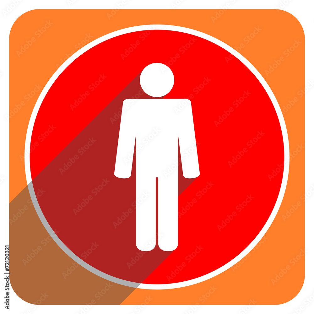 male red flat icon isolated male red flat icon isolated