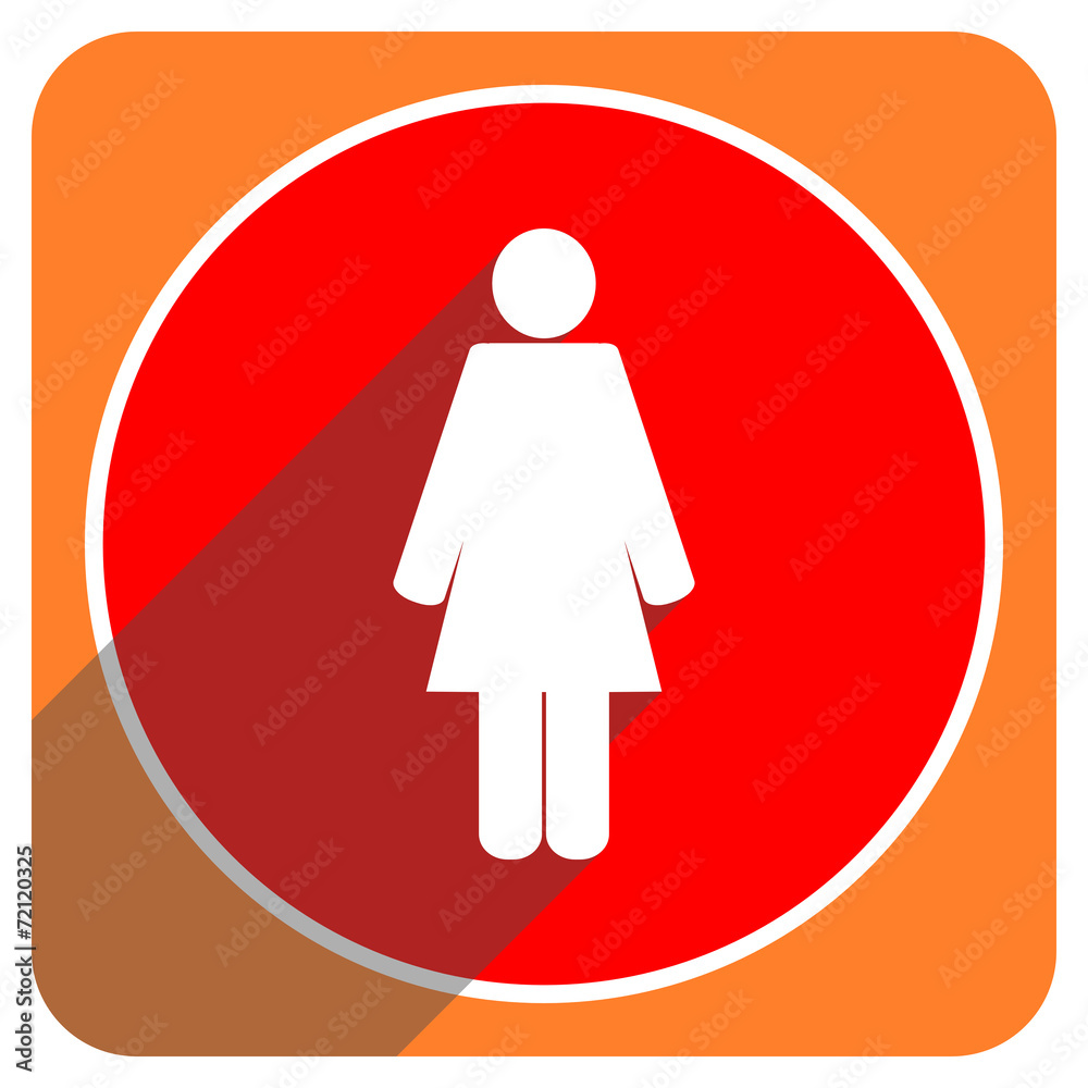 female red flat icon isolated female red flat icon isolated