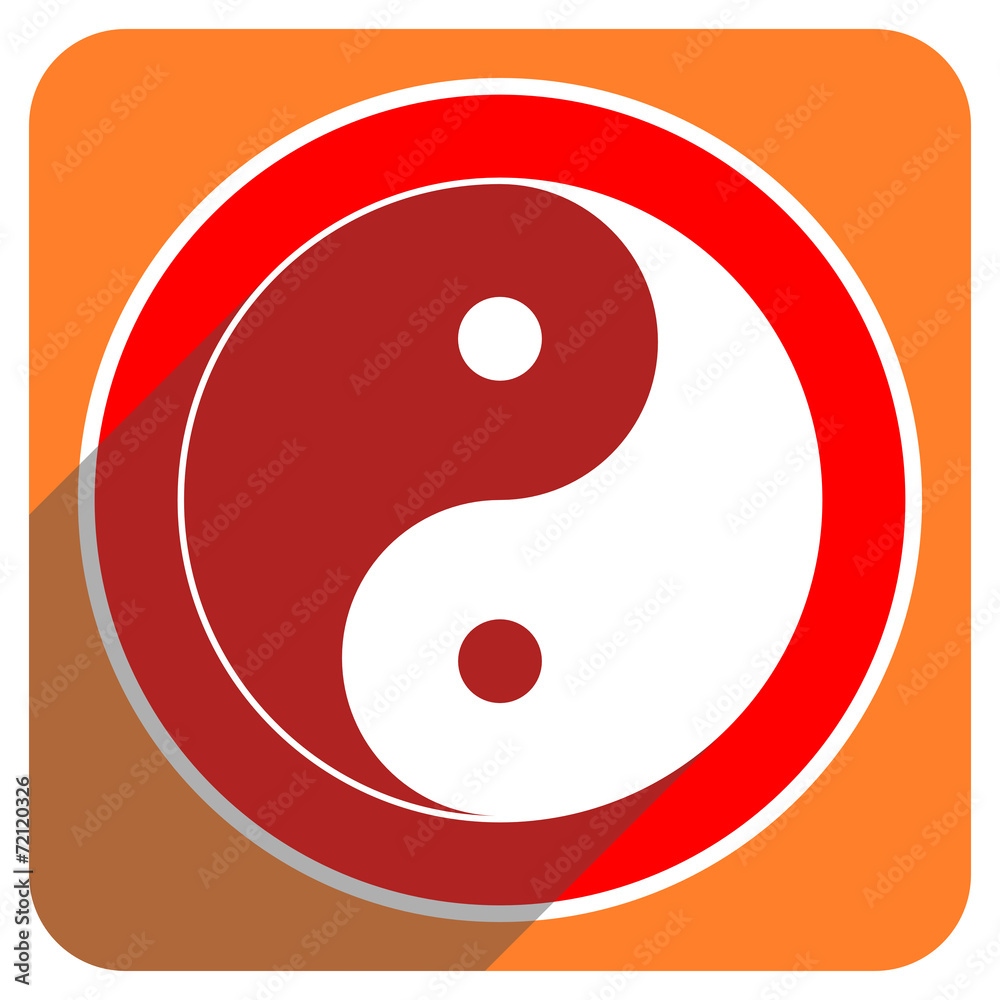 ying yang red flat icon isolated ying yang red flat icon isolated
