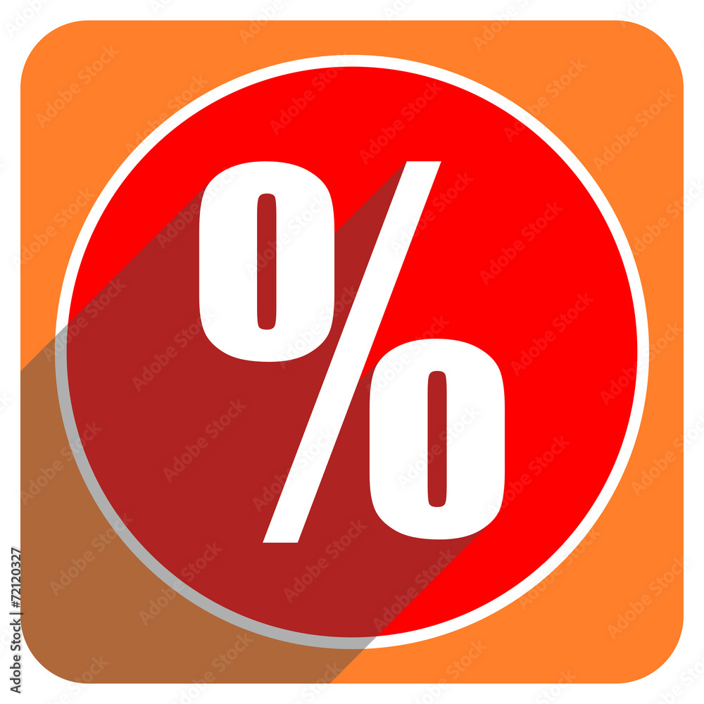 percent red flat icon isolated percent red flat icon isolated