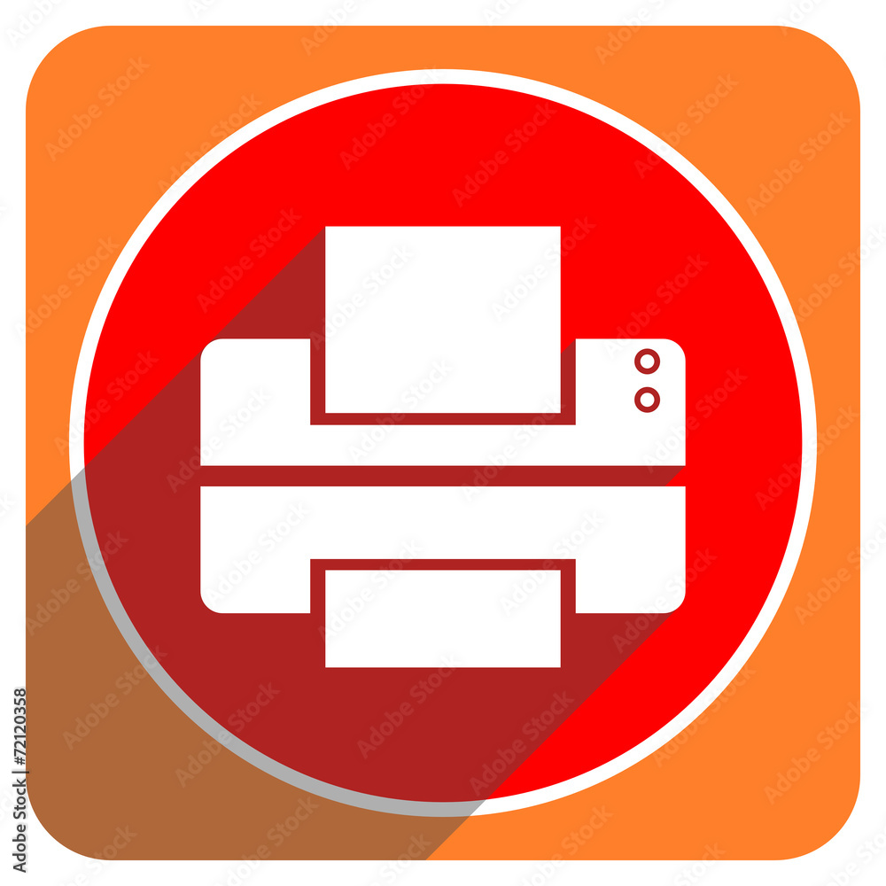 printer red flat icon isolated printer red flat icon isolated