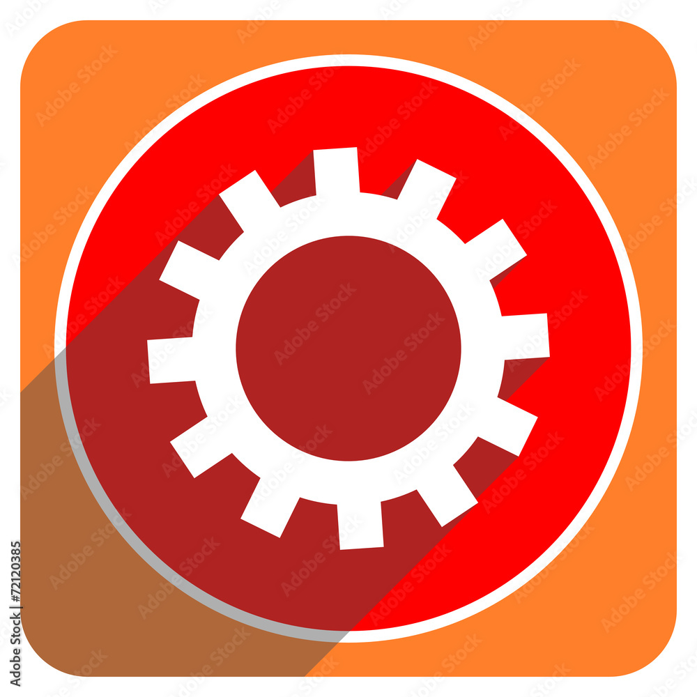 gears red flat icon isolated gears red flat icon isolated