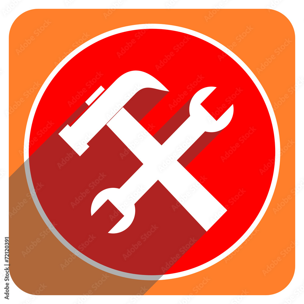 tools red flat icon isolated tools red flat icon isolated
