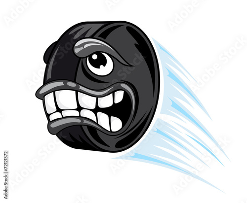 Flying hockey puck