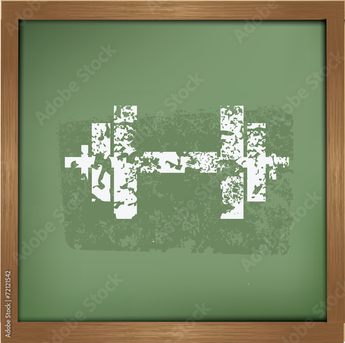 Weighting lifting design on blackboard background,grunge vector