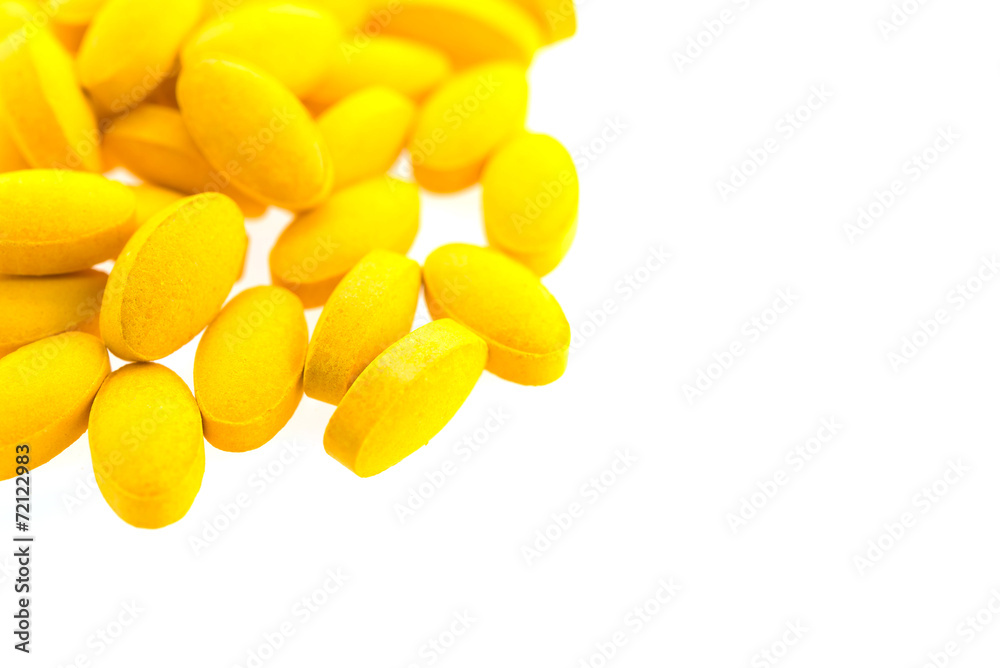 Fototapeta premium Pills tables isolated on white background