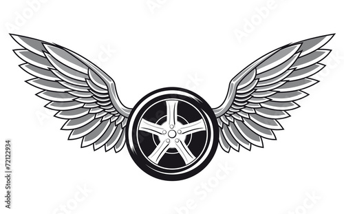 Wallpaper Mural Wheel tyre with wings Torontodigital.ca