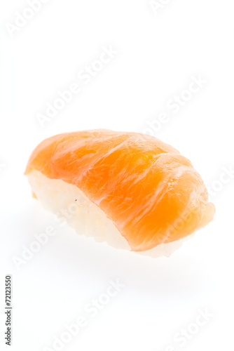 Salmon sushi isolated on white