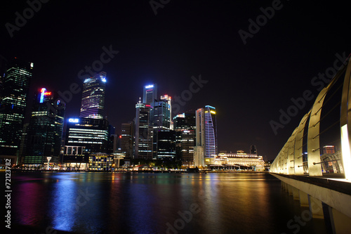 Singapore Cityscape at night , Singapore - 30 July  2011