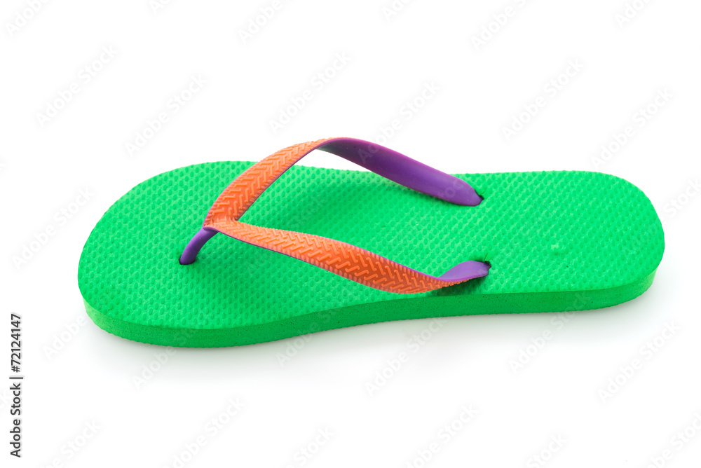 Green flip flop isolated on white background Green flip flop isolated on white background