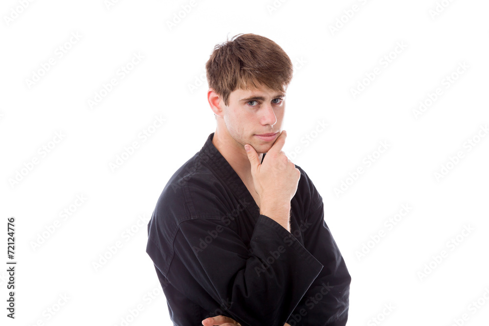 model isolated on plain background thinking model isolated on plain background thinking