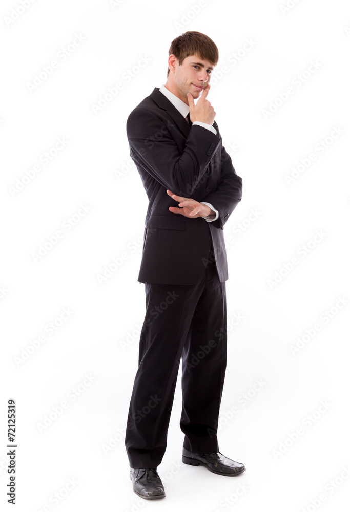 model isolated on plain background thinking model isolated on plain background thinking