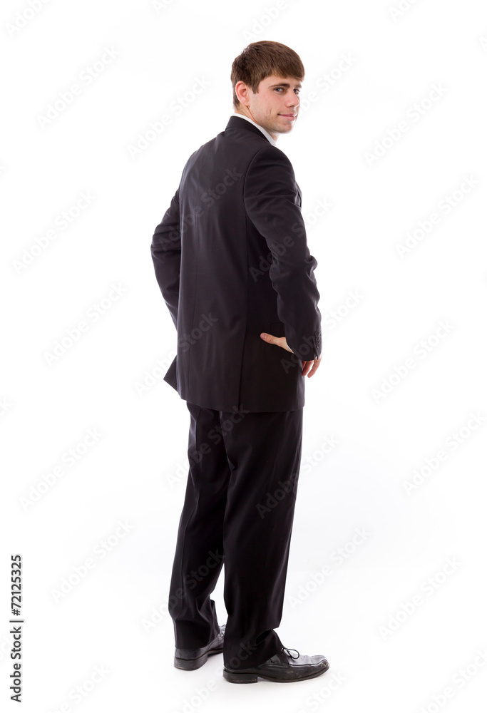 model isolated on plain background back turning around model isolated on plain background back turning around