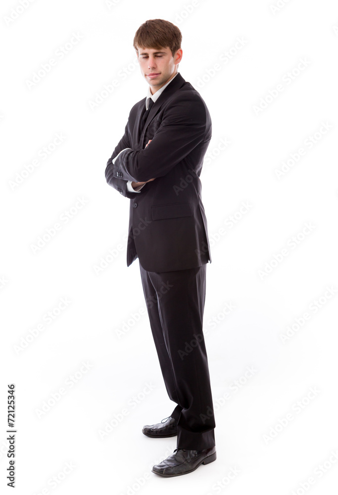 model isolated on plain background happy smiling arms crossed model isolated on plain background happy smiling arms crossed