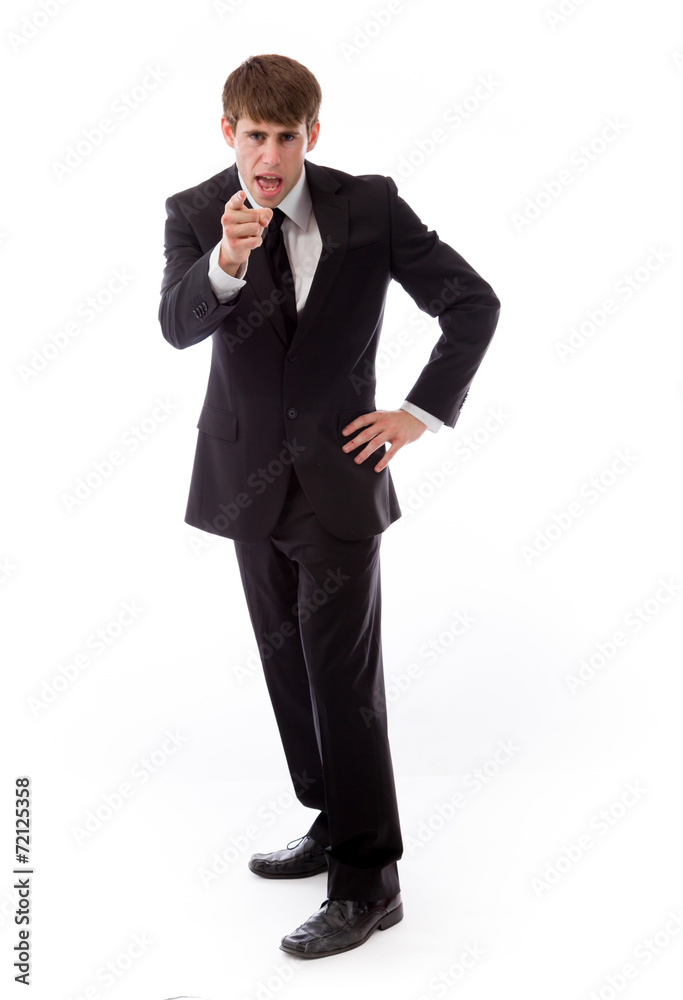 model isolated on plain background nagging scolding with finger model isolated on plain background nagging scolding with finger