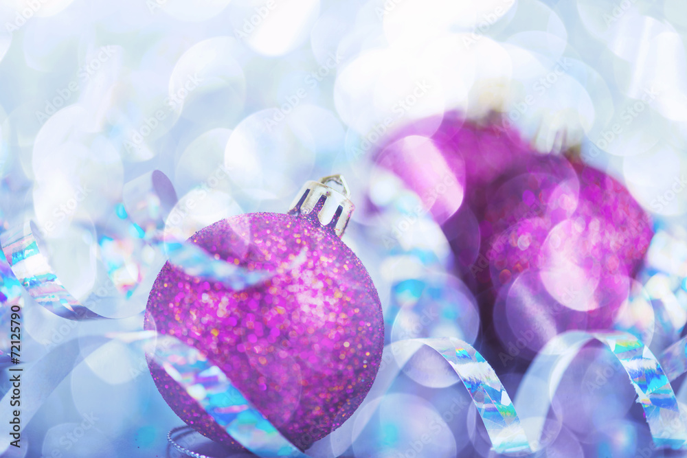 christmas ball on abstract light background,Shallow Dof.