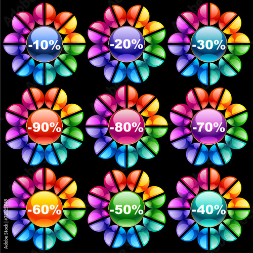 Colorful discount labels 4
