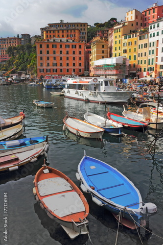 Obraz na płótnie Hafen in Camogli w salonie