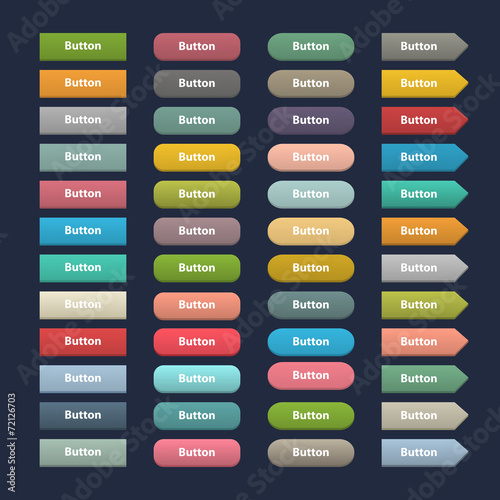 Vector big set web colorful matte buttons