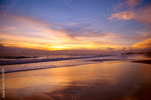 sandy beach and a beautiful sunset