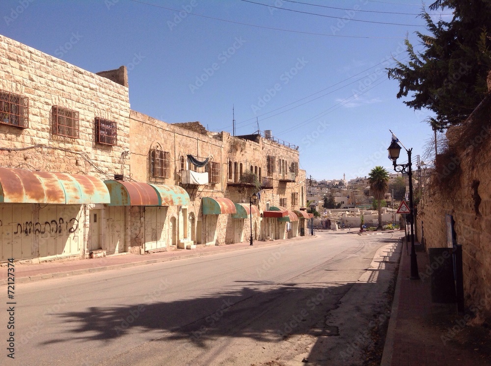 empty street in Hebron, Palestine 