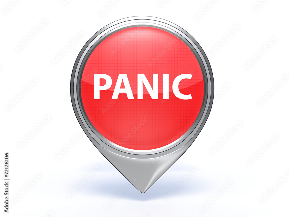 panic pointer icon on white background panic pointer icon on white background