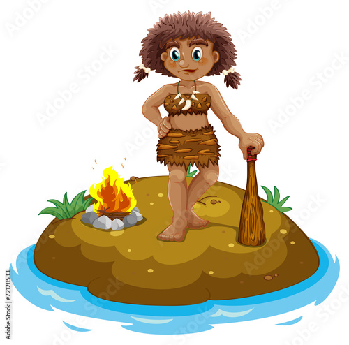 Caveman on island