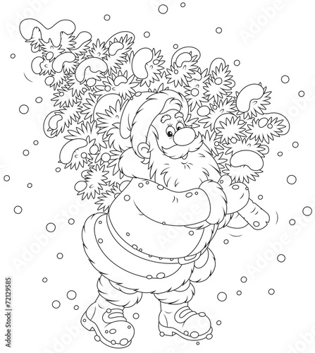 Santa with a Christmas tree