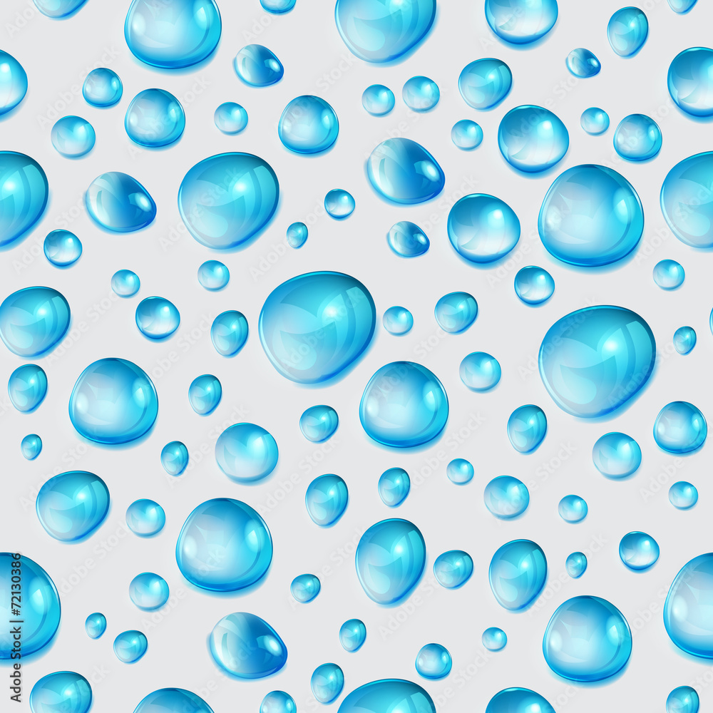 Seamless pattern of transparent drops