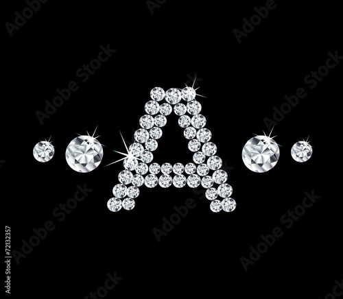 Diamond vector alphabetic letter 'A'
