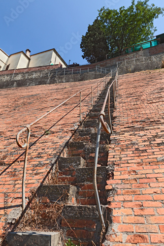 very steep staircase