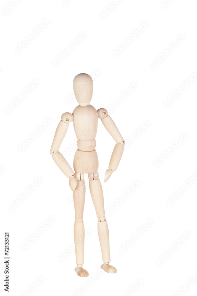 Wooden figure on a white background, it is isolated Wooden figure on a white background, it is isolated