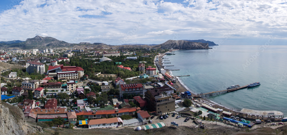 Panorama of sea coast of Crimea