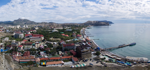 Obraz na płótnie Panorama of sea coast of Crimea w salonie