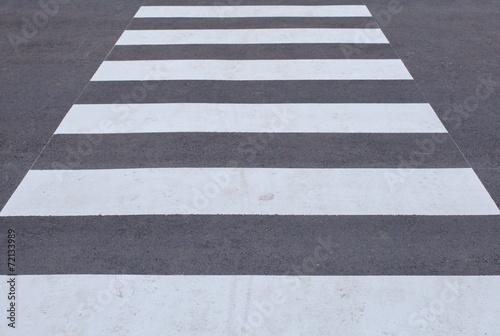 Close - up zebra crossing from empty street