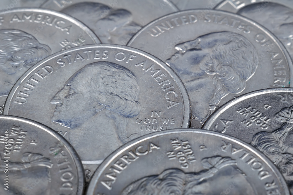 Naklejka premium quarter US cent coins