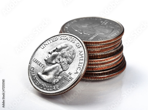 stack quarter coins photo
