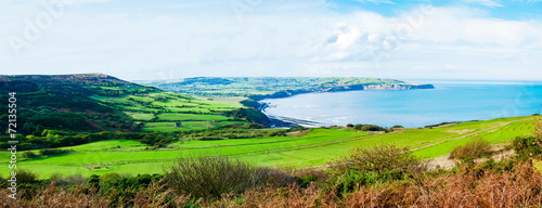 Scenic View over of Robin Hoods Bay, England