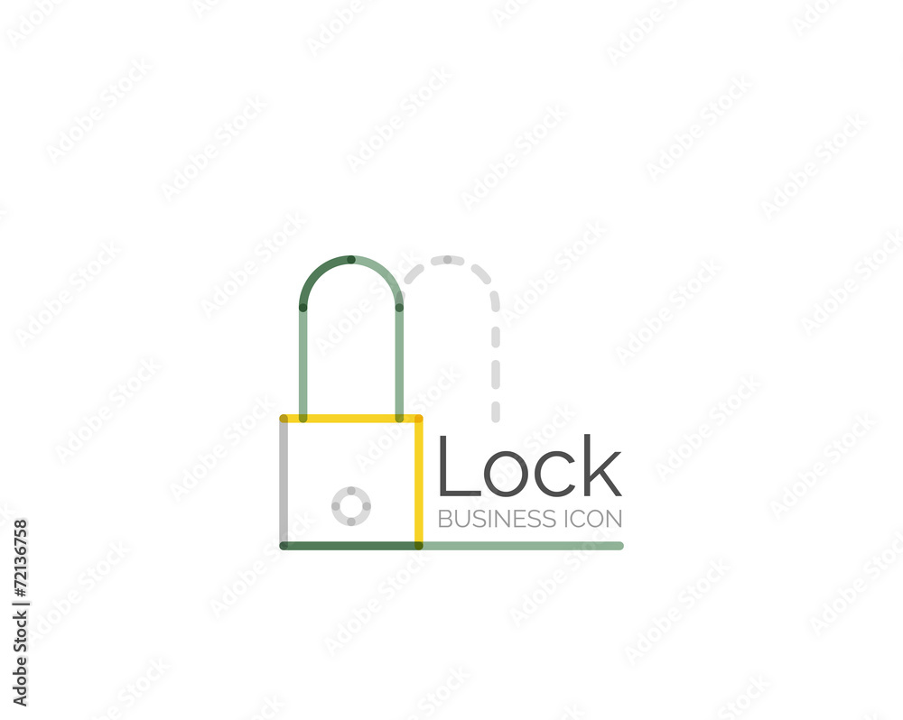 Line minimal design logo lock Line minimal design logo lock