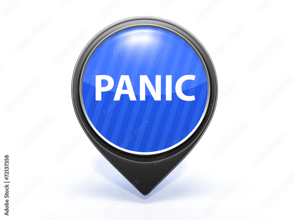 panic pointer icon on white background panic pointer icon on white background