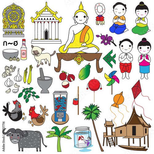 Thai icons and symbols illustration